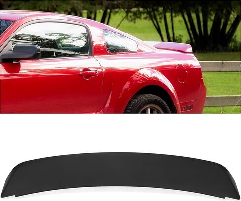 جناح سبويلر خلفي من ECOTRIC متوافق مع 05-09 Ford Mustang GT500 Ducktail Spoiler أسود قابل للطلاء in Saudi Arabia