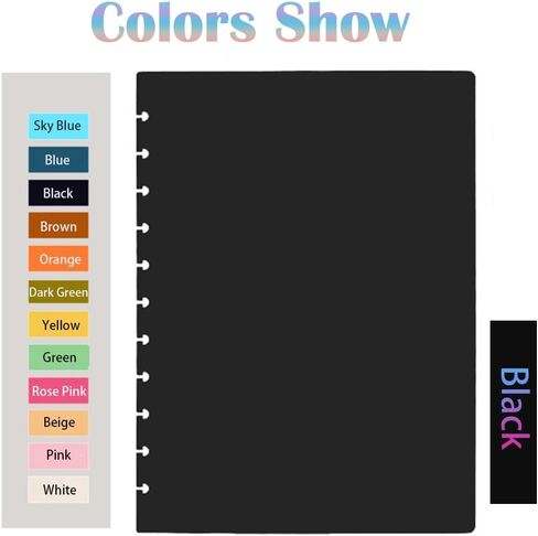مجموعتان من أغطية دفاتر الملاحظات المنفصلة عن الحروف DIY مخطط القرص بألوان الحلوى المتوافقة مع Levenger Circa Arc TUL Eagle وHappy Planner (أسود، حرف) in Kuwait