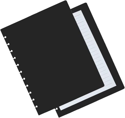 مجموعتان من أغطية دفاتر الملاحظات المنفصلة عن الحروف DIY مخطط القرص بألوان الحلوى المتوافقة مع Levenger Circa Arc TUL Eagle وHappy Planner (أسود، حرف) in Kuwait