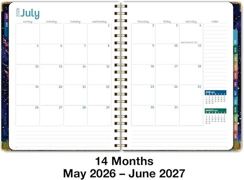 غلاف فني للعام الدراسي 2026-2027 مخطط: 14 شهرًا (مايو 2026 حتى يونيو 2027) 8.5 بوصة × 11 بوصة مخطط يومي أسبوعي شهري، جدول أعمال سنوي. مجموعة الإشارة المرجعية ومجلد الجيب والملاحظات اللاصقة (مواسم الشجرة السوداء) in Kuwait