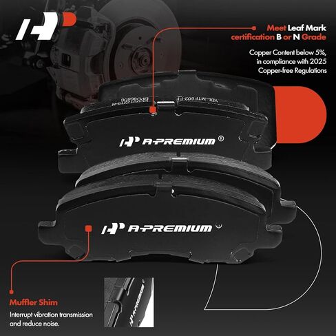 A-Premium Front and Rear Brake Rotors + Ceramic Pads Kit Compatible with Select Chrysler, Dodge, Jeep and Mitsubishi Models-200, Sebring, Compass, Lancer, Avenger, Patriot, Outlander, Outlander Sport in Saudi Arabia