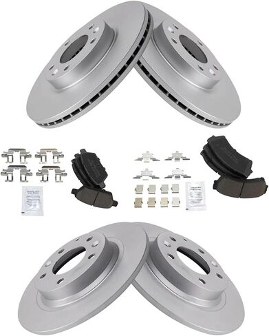 TRQ Front and Rear Brake Pad and Rotor Set Ceramic Coated Rotors Compatible with 2006-2012 Ford Fusion 2007-2012 Lincoln MKZ 2006 Lincoln Zephyr 2006-2013 Mazda 6 2006-2011 Mercury Milan in Saudi Arabia