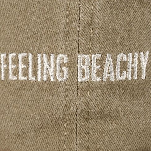 Primitives by Kathy Feeling Beachy Baseball Cap Tan, Unisex, Adjustable Metal Buckle in Saudi Arabia