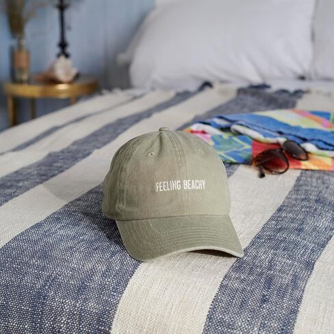 Primitives by Kathy Feeling Beachy Baseball Cap Tan, Unisex, Adjustable Metal Buckle in Saudi Arabia