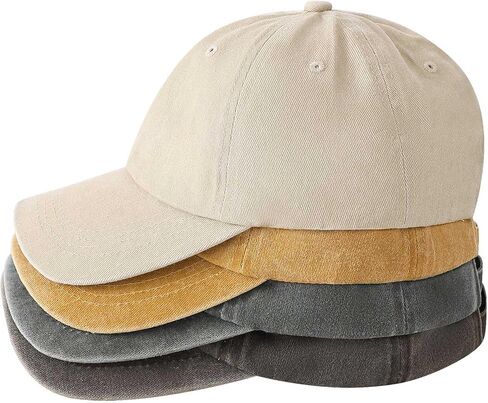 4 Pack Vintage Baseball Cap Hats for Men Women Dad Hat Trucker Blank Denim Adjustable Cotton Unconstructed Plain Golf Cap in Kuwait