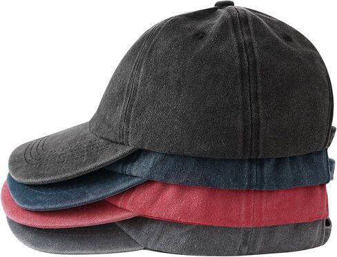 4 Pack Vintage Baseball Cap Hats for Men Women Dad Hat Trucker Blank Denim Adjustable Cotton Unconstructed Plain Golf Cap in Saudi Arabia