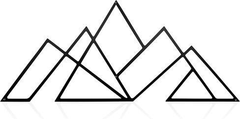 Slagindeco Mountain Metal Wall Art - Geometric Wall Sculpture - Horizontal Contemporary Home Decor for Living Room, Bedroom & Office in Kuwait