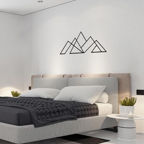 Slagindeco Mountain Metal Wall Art - Geometric Wall Sculpture - Horizontal Contemporary Home Decor for Living Room, Bedroom & Office in Kuwait