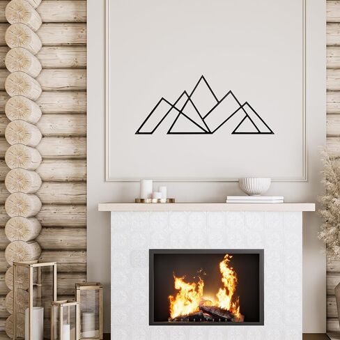 Slagindeco Mountain Metal Wall Art - Geometric Wall Sculpture - Horizontal Contemporary Home Decor for Living Room, Bedroom & Office in Kuwait