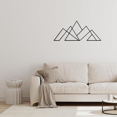 Slagindeco Mountain Metal Wall Art - Geometric Wall Sculpture - Horizontal Contemporary Home Decor for Living Room, Bedroom & Office in Kuwait