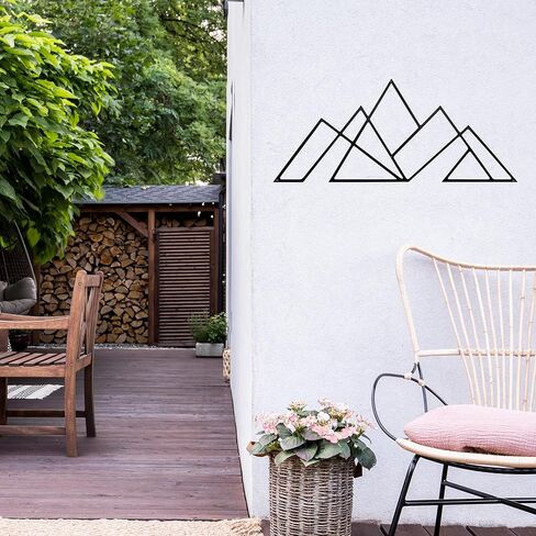 Slagindeco Mountain Metal Wall Art - Geometric Wall Sculpture - Horizontal Contemporary Home Decor for Living Room, Bedroom & Office in Kuwait