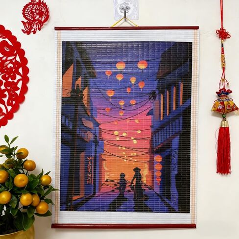 LOONELO Vietnam Nha Trang Wall Hanging Scroll, Faux Rattan Decorative Wall Art, Vietnamese Souvenir Gift, Vintage Asian Home Decor for Living Room Bedroom Office, Cultural Travel Decoration in Saudi Arabia
