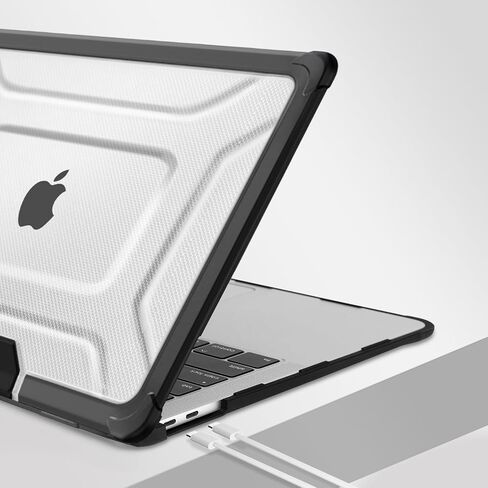 MOSISO Compatible with MacBook Air 13 inch Case 2022 2021 2020 2019 2018 Release A2337 M1 A2179 A1932,Full Protection Shockproof Heavy Duty TPU Bumper Dots Plastic Hard Shell with Foldable Stand,Black in Saudi Arabia