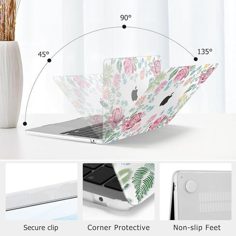 MOSISO Compatible with MacBook Air 13 inch Case 2026 2025 2024-2022 M4 A3240 M3 A3113 M2 A2681, Plastic Hard Shell&Keyboard Cover&Screen Protector for MacBook Air 13.6 inch Case, Drawing Rose in Saudi Arabia