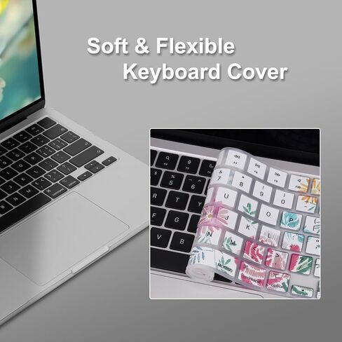 MOSISO Compatible with MacBook Air 13 inch Case 2026 2025 2024-2022 M4 A3240 M3 A3113 M2 A2681, Plastic Hard Shell&Keyboard Cover&Screen Protector for MacBook Air 13.6 inch Case, Drawing Rose in Saudi Arabia