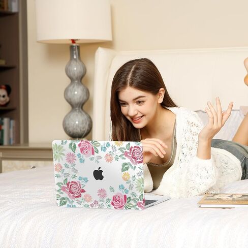 MOSISO Compatible with MacBook Air 13 inch Case 2026 2025 2024-2022 M4 A3240 M3 A3113 M2 A2681, Plastic Hard Shell&Keyboard Cover&Screen Protector for MacBook Air 13.6 inch Case, Drawing Rose in Saudi Arabia