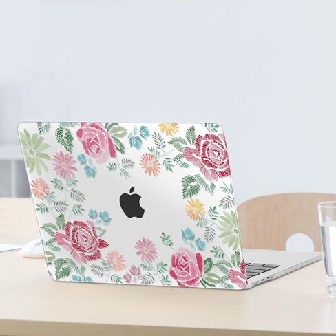 MOSISO Compatible with MacBook Air 13 inch Case 2026 2025 2024-2022 M4 A3240 M3 A3113 M2 A2681, Plastic Hard Shell&Keyboard Cover&Screen Protector for MacBook Air 13.6 inch Case, Drawing Rose in Saudi Arabia
