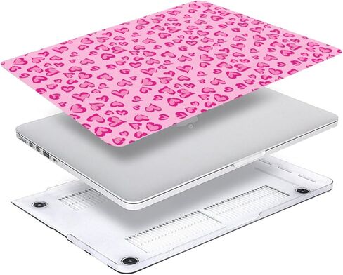 Hard Cover Compatible with MacBook 2017 2016 2015 2014 2013 2012 2011 2010 Release MacBook Air 13 inch Case, Laptop Protective Shell Case Fits Model A1369/A1466, Pink Heart in Kuwait