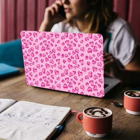 Hard Cover Compatible with MacBook 2017 2016 2015 2014 2013 2012 2011 2010 Release MacBook Air 13 inch Case, Laptop Protective Shell Case Fits Model A1369/A1466, Pink Heart in Kuwait