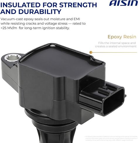 AISIN ESCT-00495 Ignition Coil - Compatible with Toyota Tundra 00-09, 4Runner 03-09, Land Cruiser 98-07, Sequoia 01-09, Lexus LX470 98-07, GX470 03-09, LS430 01-06, GS430 01-07, LX 98-07 - 4.3L 4.7L in Kuwait