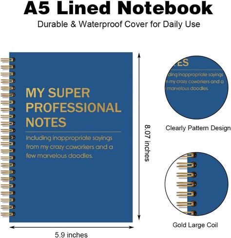 My Super Professional Notes Spiral Notebook, Funny Work Notebook for Coworkers Adults, Sarcastic Humor Work Gag Gifts New Job Gifts for Women Men Colleague Boss Friend Employee Staff in Kuwait