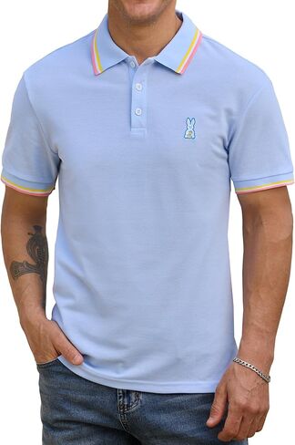 Men's Easter's Day Pique Polo Shirt Embroidery Bunny Short Sleeve Novelty Outfit (S-3XL) in Kuwait