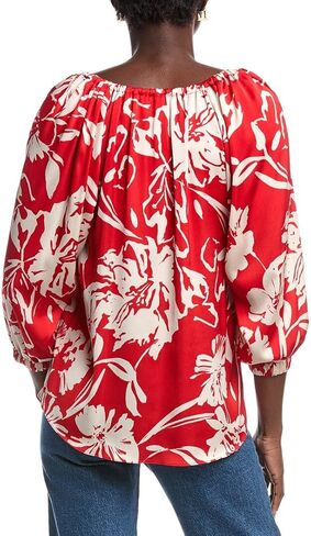 Floral Satin V-Neck Top - Joseph Ribkoff in Saudi Arabia