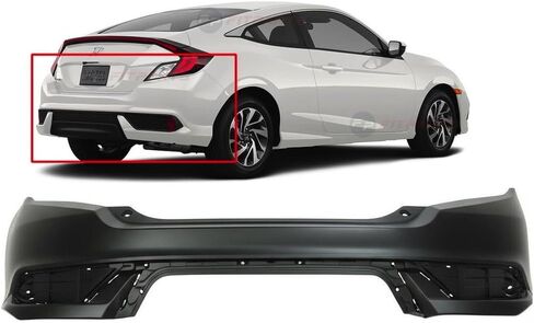 FitParts متوافق مع غطاء المصد الخلفي Honda Civic 2016-2020. جديد معبى LX EX EX-L LX-P EX-T، غير مناسب لنماذج Si 04715-TBG-A00ZZ HO1100297 in Saudi Arabia