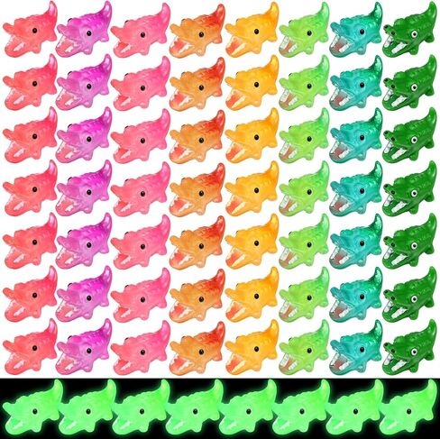 Soulchen 80 Pcs Mini Resin Alligators Figurines Luminous Mini Resin Animals Small Luminous Alligators Tiny Crocodile Statues for Fairy Gardens Home Car Decoration Birthday, 8 Colors in Saudi Arabia