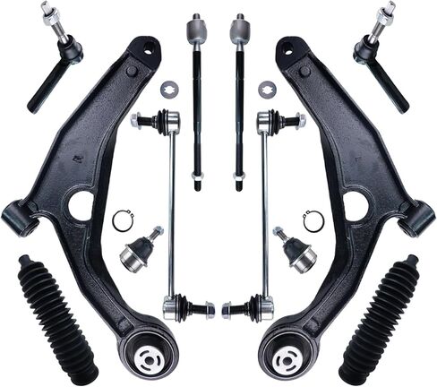 POWERGEAR 12 قطعة ذراع التحكم K641333 K641334 طقم التعليق السفلي الأمامي مع وصلة كروية قضيب ربط قضيب Sway بديل لرحلة دودج 2009-2020 in Kuwait