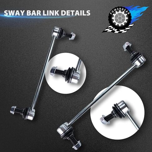 POWERGEAR 12 قطعة ذراع التحكم K641333 K641334 طقم التعليق السفلي الأمامي مع وصلة كروية قضيب ربط قضيب Sway بديل لرحلة دودج 2009-2020 in Kuwait