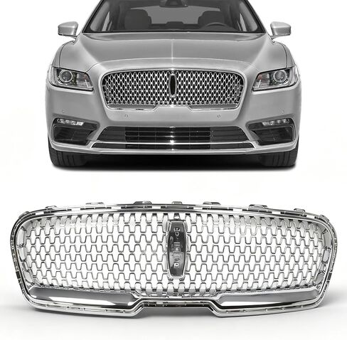 JOLONG Front Bumper Grille W/O Camera Hole Fit for Lincoln Continental 2017-2020 Bumper Hood Grill Replacement For GD9Z8200AA (Chrome) in Kuwait