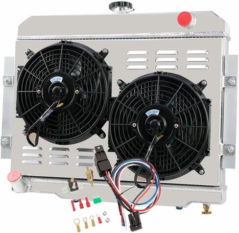 3 Row Radiator for 1972-1986 Jeep CJ CJ5 CJ6 CJ7 Scrambler 5.0L Radiators Electric Fan with Relay kit in Kuwait