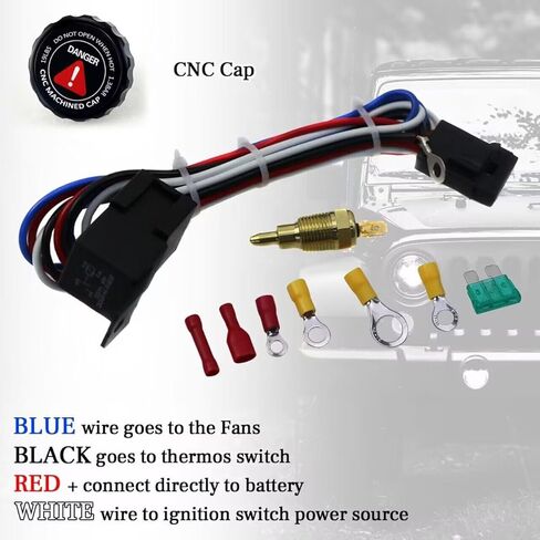 3 Row Radiator for 1972-1986 Jeep CJ CJ5 CJ6 CJ7 Scrambler 5.0L Radiators Electric Fan with Relay kit in Kuwait