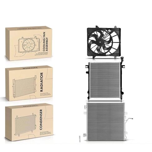 Replacement Parts for 3X Radiator&AC Condenser&Cooling Fan Kit for Jeep Liberty 2008-2012 V6 3.7L Mod-A58PP-96539 in Saudi Arabia