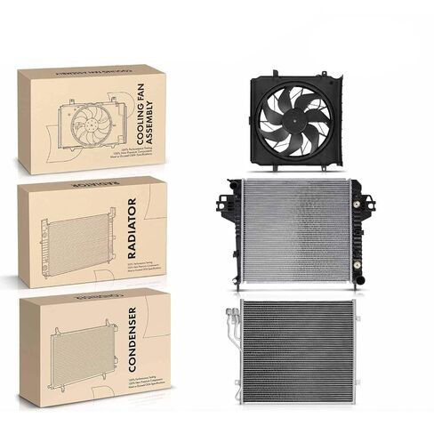 Replacement Parts for New Radiator&AC Condenser&Cooling Fan Kit for Jeep Liberty 2002-2003 V6 3.7L Mod-A58PP-94156 in Saudi Arabia