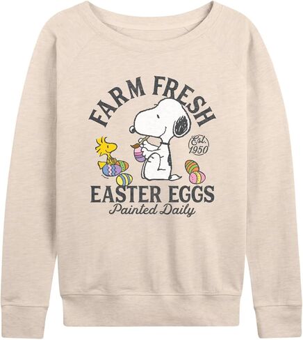 Peanuts - Farm Fresh Easter Eggs - Women's French Terry Long Sleeve Pullover in Saudi Arabia