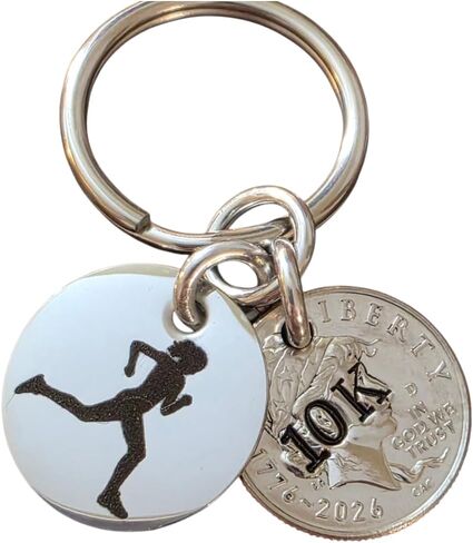 Womans Half Marathon Runner Charm Key Chain 13.1 on 2024 Penny Race Day Award Milestone Piece in Kuwait