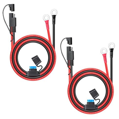 EXTRACTME 16AWG SAE Battery Connector Cable, 2Pcs SAE to O Ring Terminal Harness with 15A Protection Fuse, 2-Pin Quick Disconnect Plug, SAE Battery Extension Cable for Solar Panel Motorcycle Boat 2FT in Kuwait