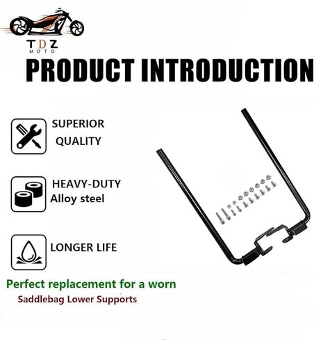 TDZ Gloss Black Rear Saddlebag Lower Supports Saddlebags Bagger Guard Support Kit for Harley Touring Electra Street Glide Road King Ultra Classic Limited CVO 2014-2025 in Saudi Arabia