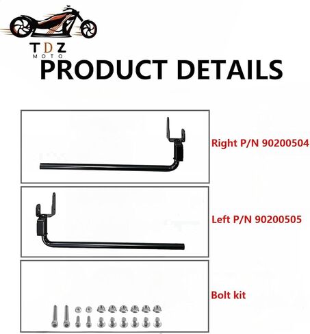 TDZ Gloss Black Rear Saddlebag Lower Supports Saddlebags Bagger Guard Support Kit for Harley Touring Electra Street Glide Road King Ultra Classic Limited CVO 2014-2025 in Saudi Arabia