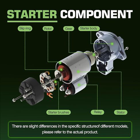 New Starter for Kawasaki FH721V FH680V FH641V FH601V FH500V for John Deere Tractor 325 335 GT245 LX277 LX280 | Replaces 21163-7002, 21163-7014, 21163-7026,435-012 0.6KW 9-Teeth Starter Motor in Kuwait