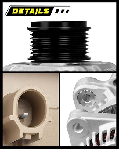 Oktiger Upgraded Alternator for Honda Accord 2014 2015 2016 2017 Ex Lx Ex-l Lx-s Sport 2.4L Automatic CVT Transmission 2.4L L4 12V 110A Clockwise 7-Groove Clutch Pulley, OE 31100-5A2-A02 in Kuwait