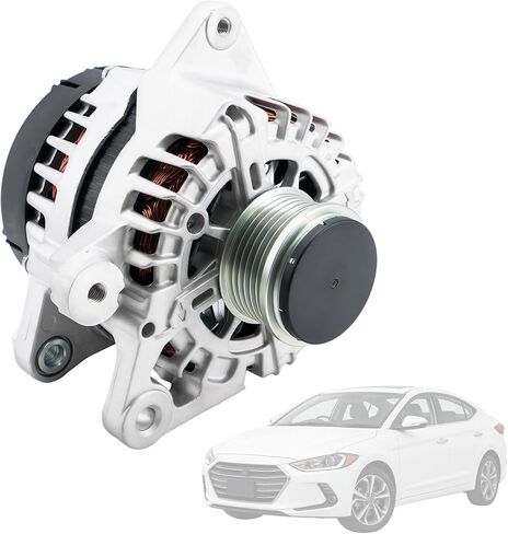 373002E721 Alternator Compatible with Hyundai Elantra 2017-2020 2.0L & Kia Forte 2017-2023 Alternator Replacement for 11934,11934N,61001473 12V 150A 6-Groove Pulley in Kuwait