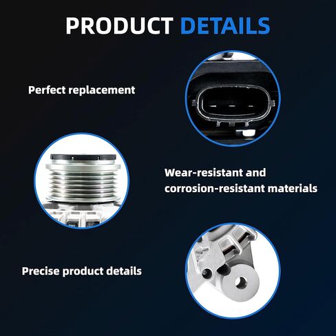 373002E721 Alternator Compatible with Hyundai Elantra 2017-2020 2.0L & Kia Forte 2017-2023 Alternator Replacement for 11934,11934N,61001473 12V 150A 6-Groove Pulley in Kuwait