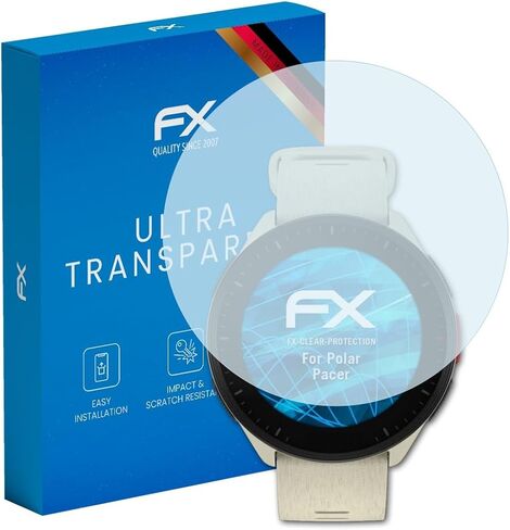 طبقة واقية من الزجاج البلاستيكي atFoliX متوافقة مع واقي الزجاج Polar Pacer، وواقي شاشة زجاجي 9H Hybrid-Glass FX من البلاستيك in Kuwait