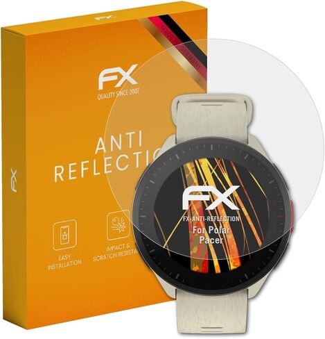 طبقة واقية من الزجاج البلاستيكي atFoliX متوافقة مع واقي الزجاج Polar Pacer، وواقي شاشة زجاجي 9H Hybrid-Glass FX من البلاستيك in Kuwait