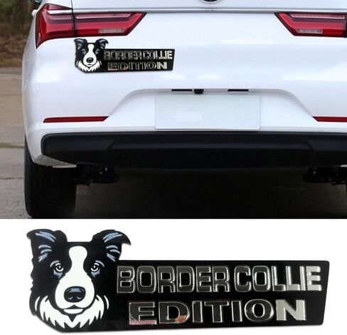 Dog Edition Car Badges Laser Cutting Car Vehicle Emblem,3D Car Badge Automotive Decals Stickers Funy Animal Decor Car Accessories Gifts for Car Truck Rv Boat Exterior Decoration (Border Collie) in Kuwait
