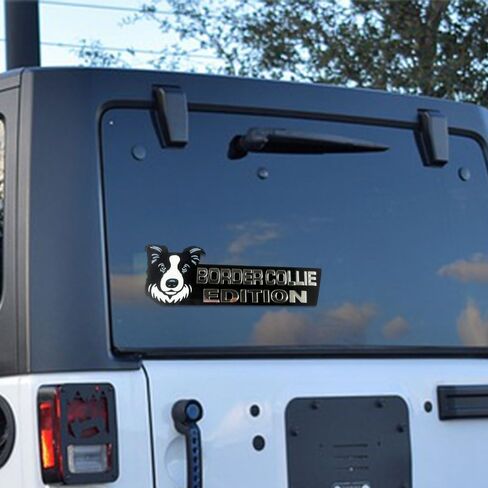 Dog Edition Car Badges Laser Cutting Car Vehicle Emblem,3D Car Badge Automotive Decals Stickers Funy Animal Decor Car Accessories Gifts for Car Truck Rv Boat Exterior Decoration (Border Collie) in Kuwait