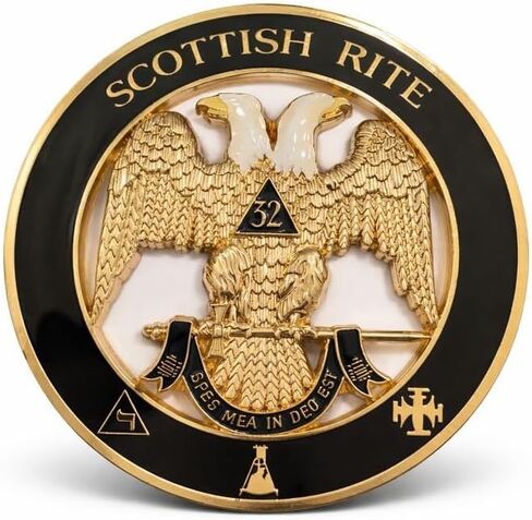 شعار السيارة ذات الطقوس الاسكتلندية من الدرجة 32 - شارة سيارة ماسونية للنسر برأسين - شعار معدني لاصق للطقوس الاسكتلندية الماسونية in Kuwait